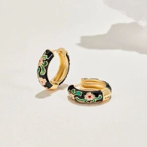 Floral hoop  earrings  M287